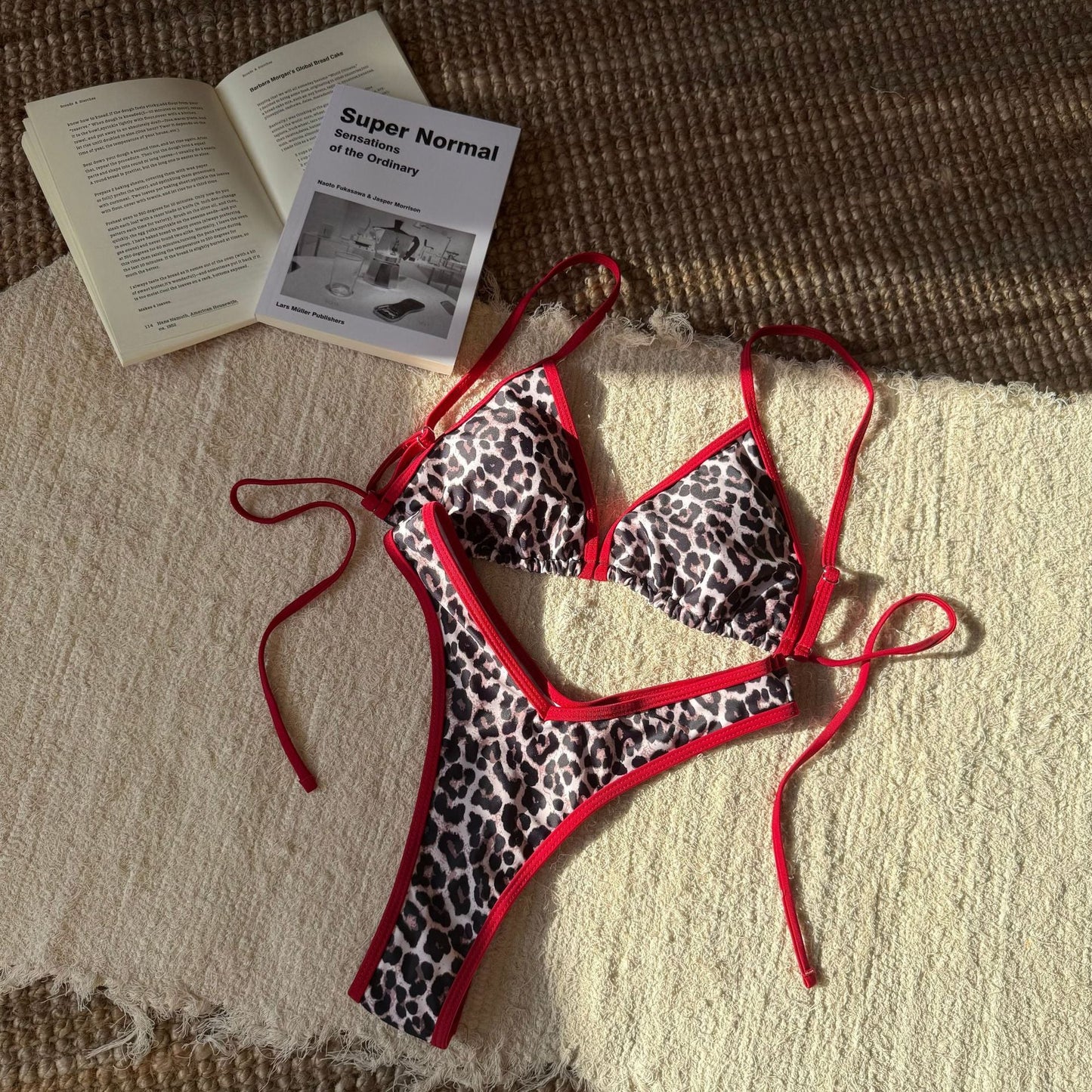 Women Split Leopard Print Printed Sexy Swimsuit Women Triangle Bandage Swimsuit Bikini