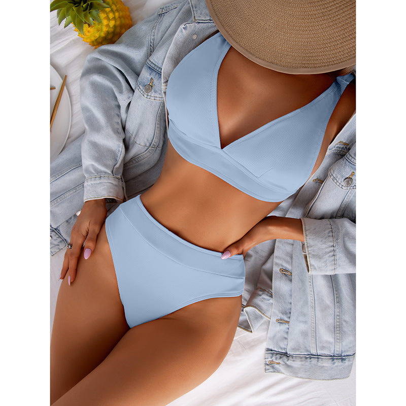 High Waist Bikini Swimsuit Sexy Split Bikini
