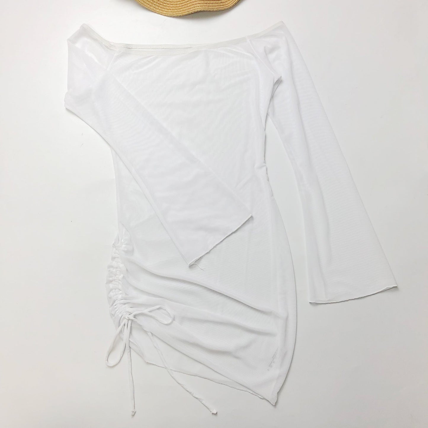Sexy Swimsuit Outwear off Shoulder Gauzy Sun Protection Clothing Beach Cover up Bikini Three Piece