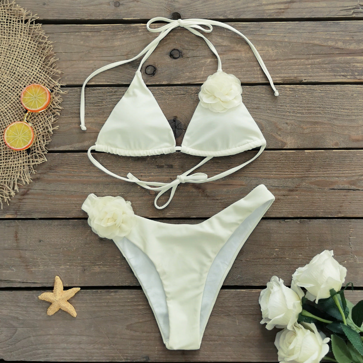 Three Point Mini Bikini Low Waist Sexy Strap Split Swimsuit Women Bikini