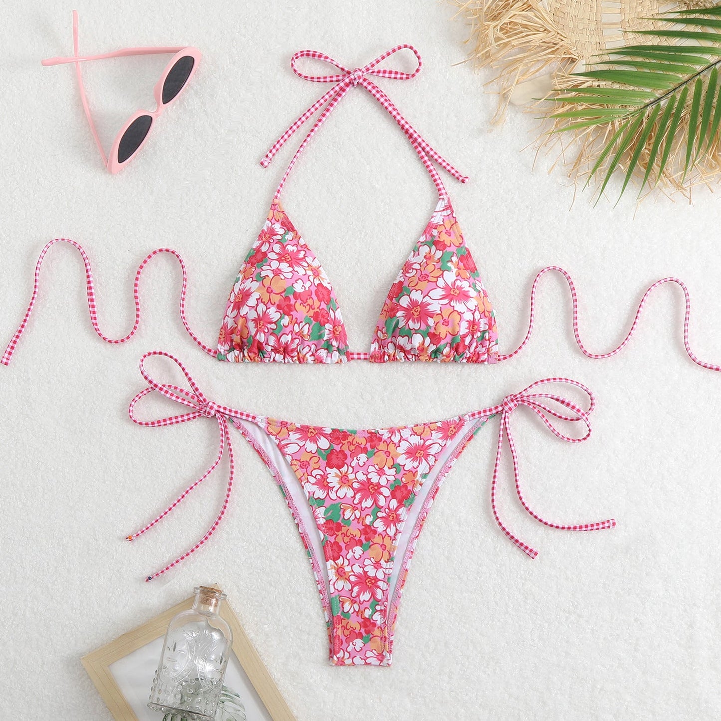 Bikini Printed Sexy Halter Swimsuit Women Split Durable Bikini