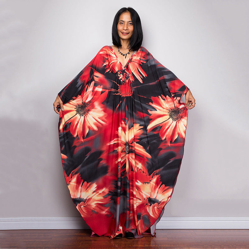 Beach Dress Loose Seaside Vacation Sun Protection Robe Beach Cover Up Swimsuit Outwear Women