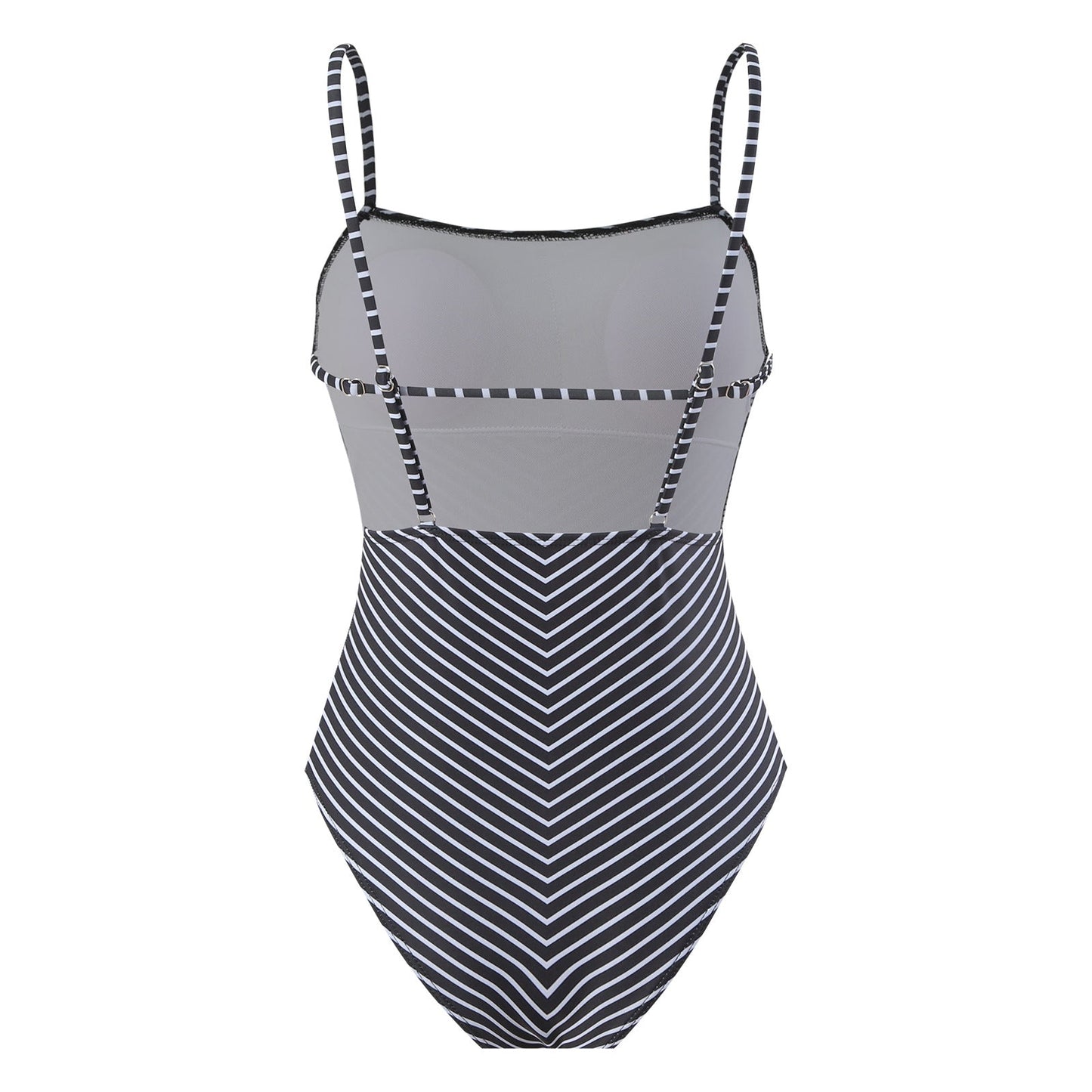 Sexy One Piece Swimsuit Women Bikini Striped Printed Gauze Skirt Swimsuit Bikini