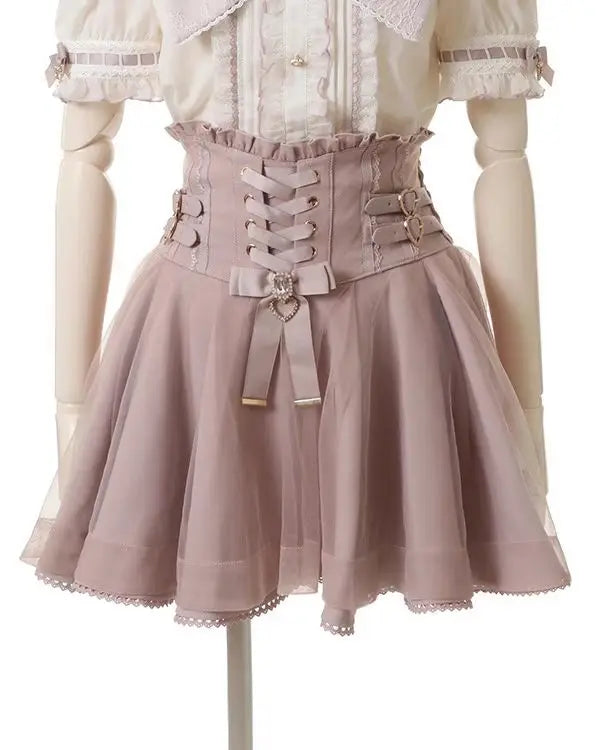 High Waist Sweet Lace Gothic Skirt
