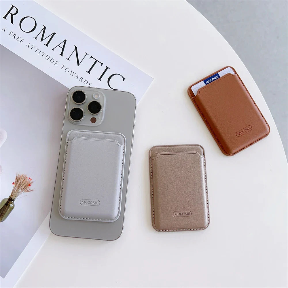 MagSafe Leather Wallet Card Holder for iPhone Galaxy
