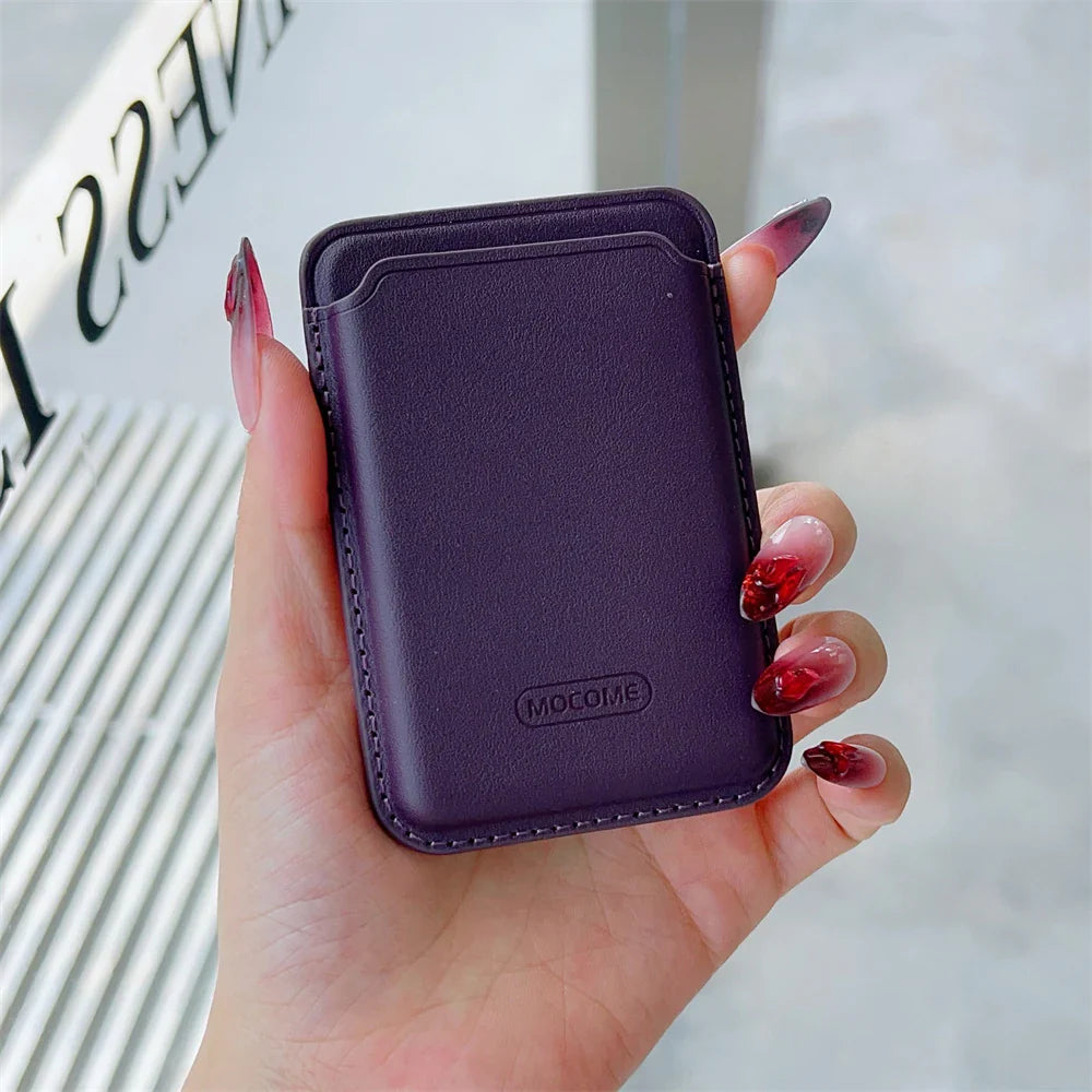 MagSafe Leather Wallet Card Holder for iPhone Galaxy