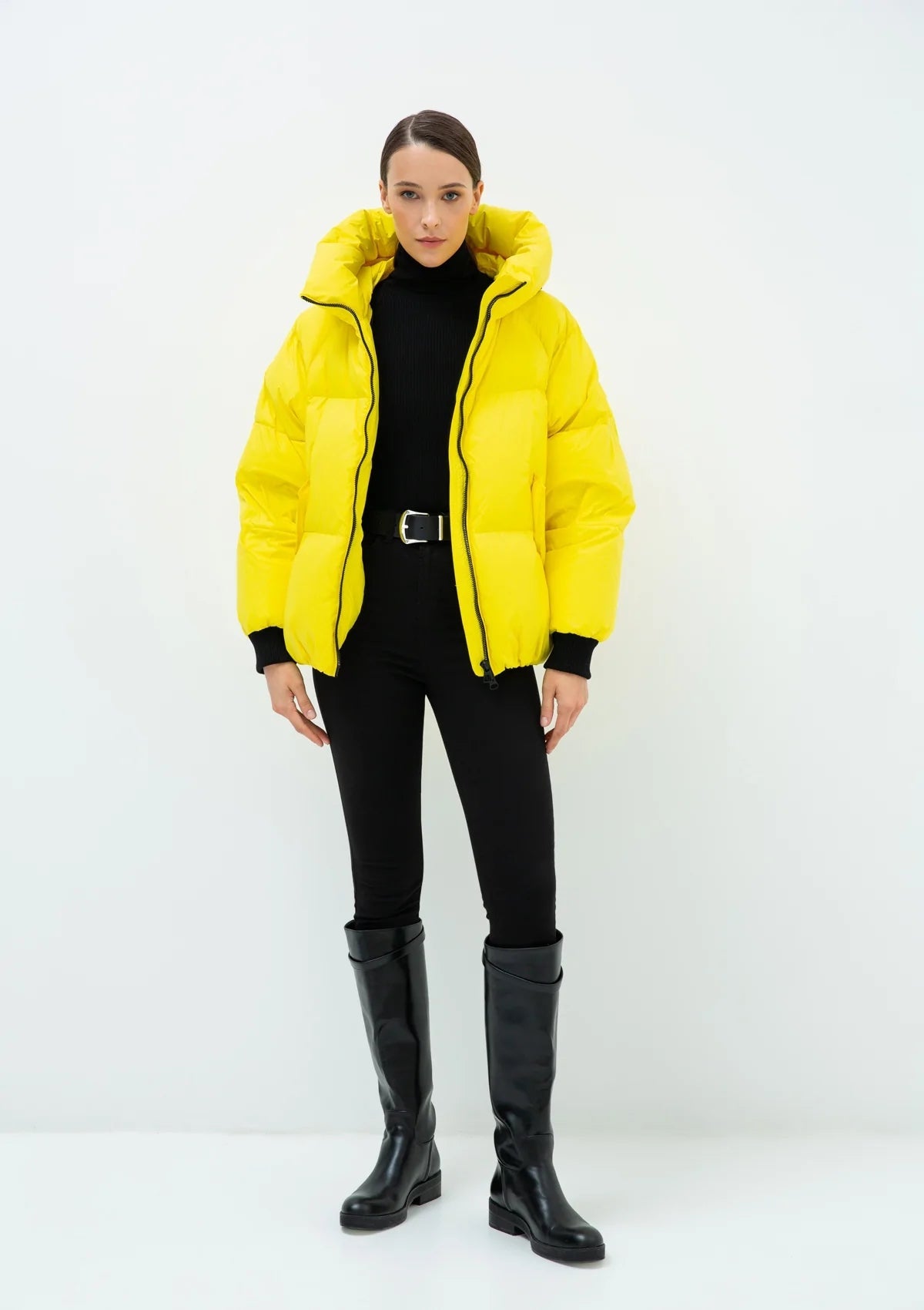 Doudoune à capuche Gisela Premium en jaune
