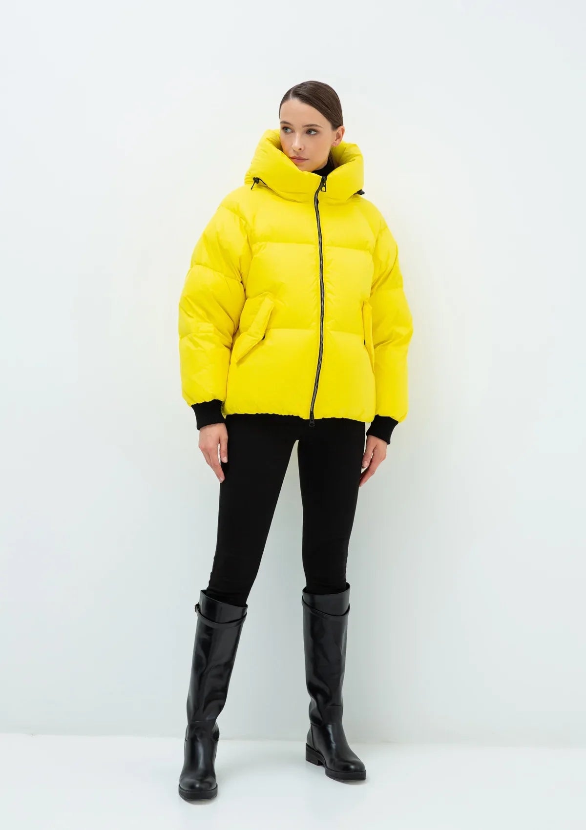 Doudoune à capuche Gisela Premium en jaune