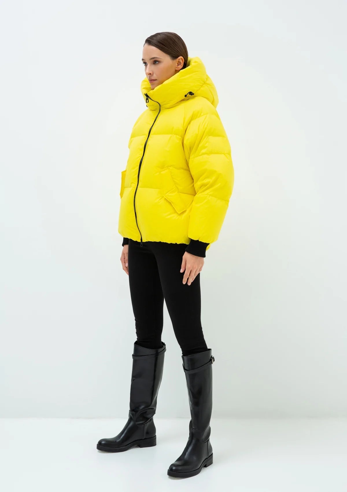 Doudoune à capuche Gisela Premium en jaune