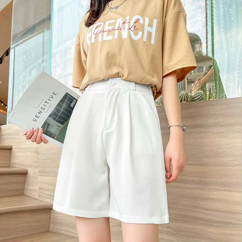 Women's High Waist Wide Leg Shorts