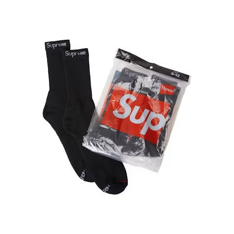 Chaussettes Supreme Hanes (lot de 4) noires