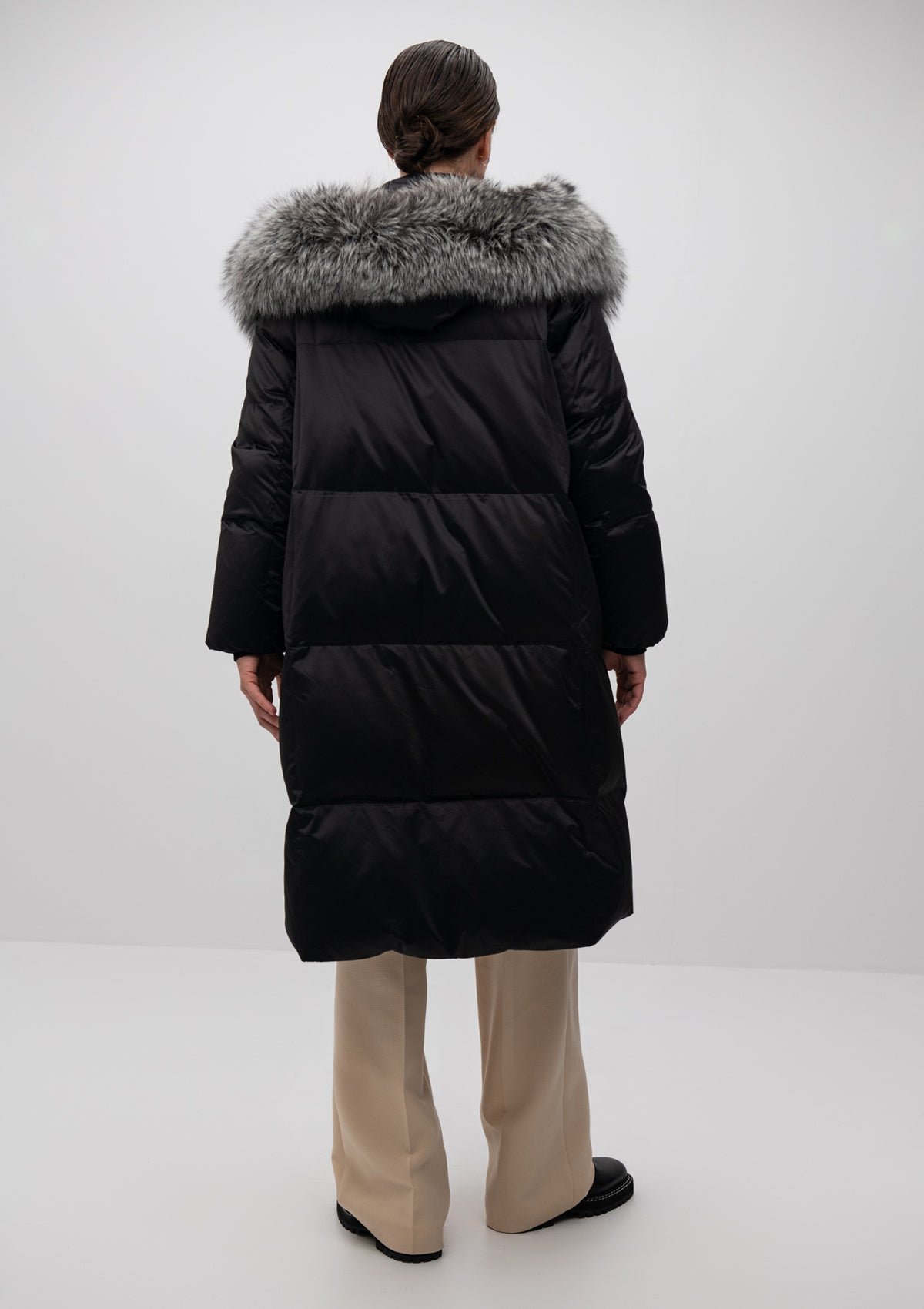 Parka Charlotte en duvet de renard argenté véritable