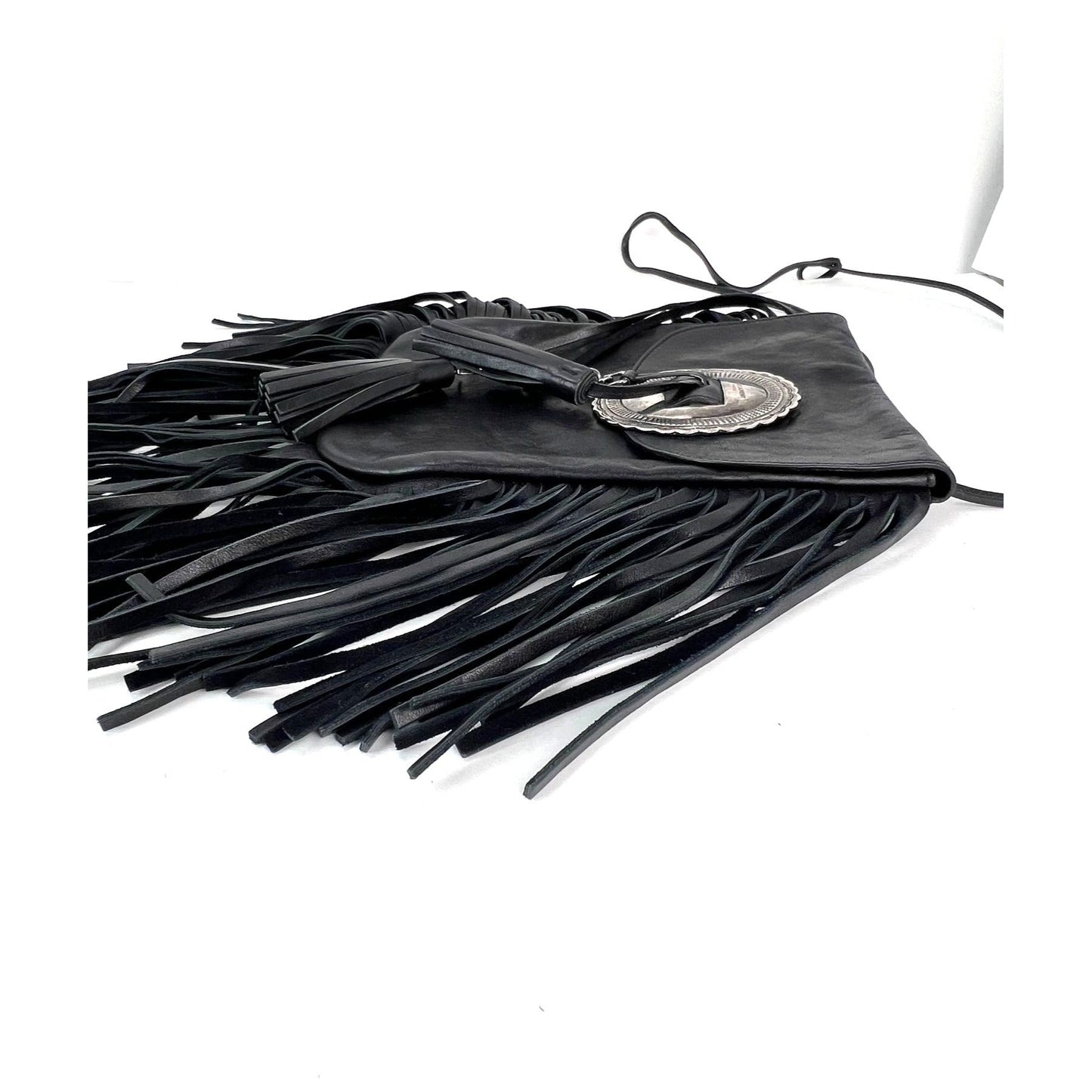Saint Laurent Lambskin Anita Tassel Black Crossbody Bag