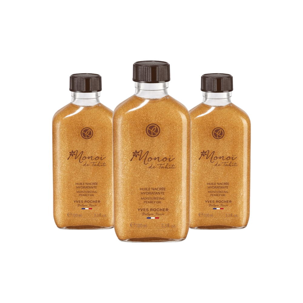 Yves Rocher Huile Corps et Cheveux Monoï Éclat 100 ml Lot de 3