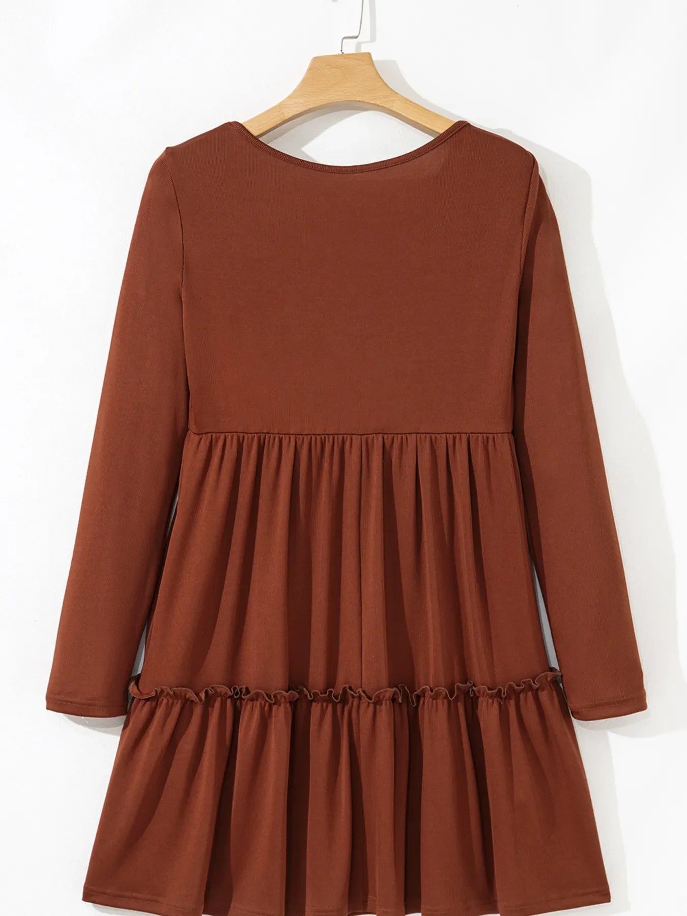 Frill Tiered Long Sleeve Mini Dress