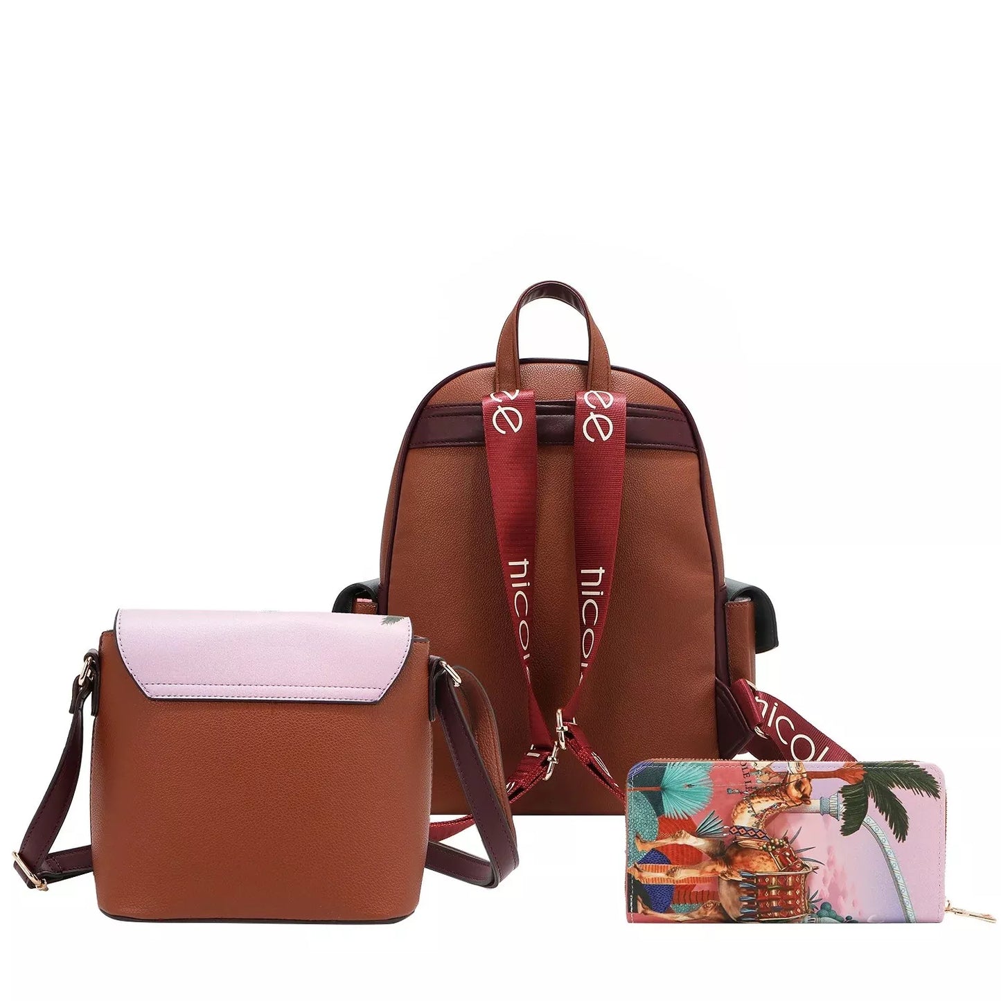 Nicole Lee USA Queen Cleopatra 3 Piece Bag Set Wallet