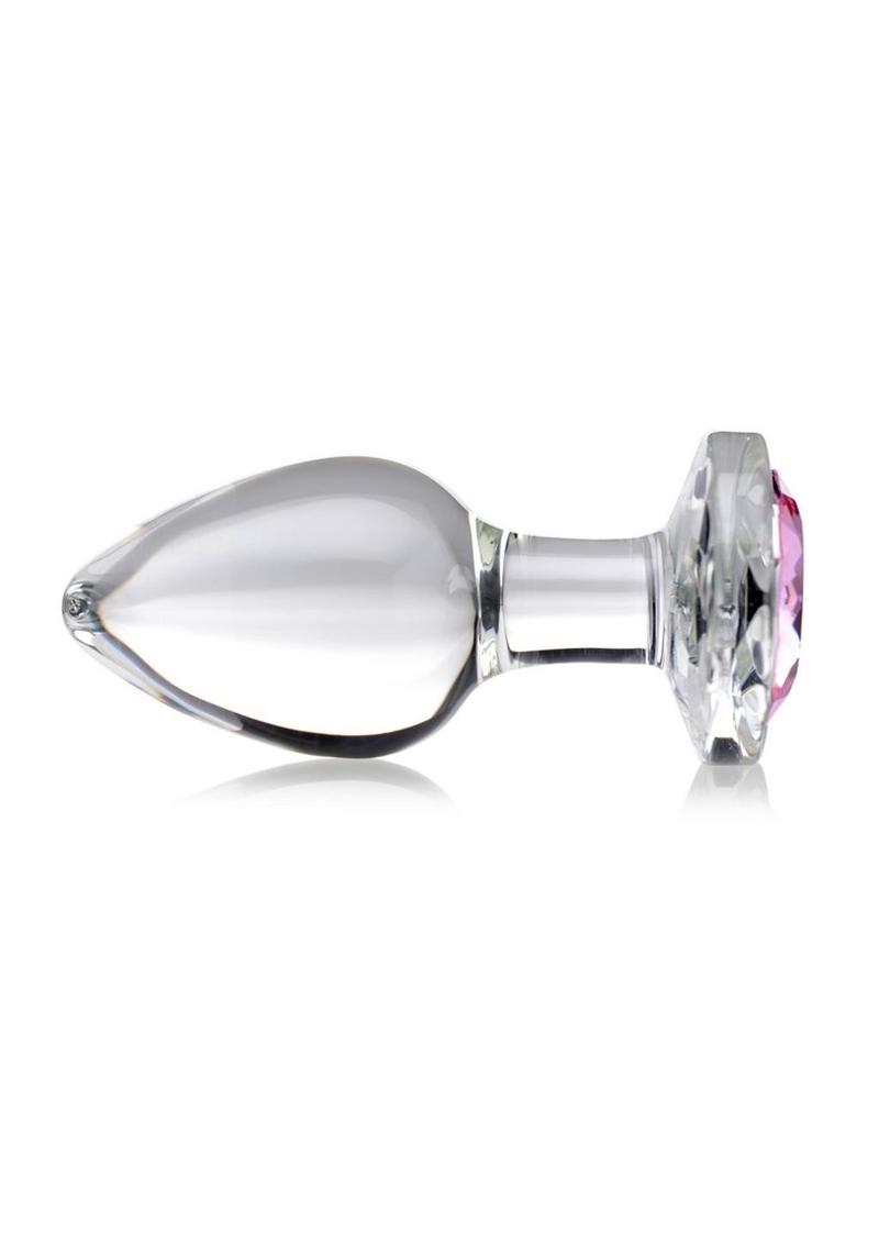 Booty Sparks Pink Gem Glass Medium Anal Plug For Pleasure