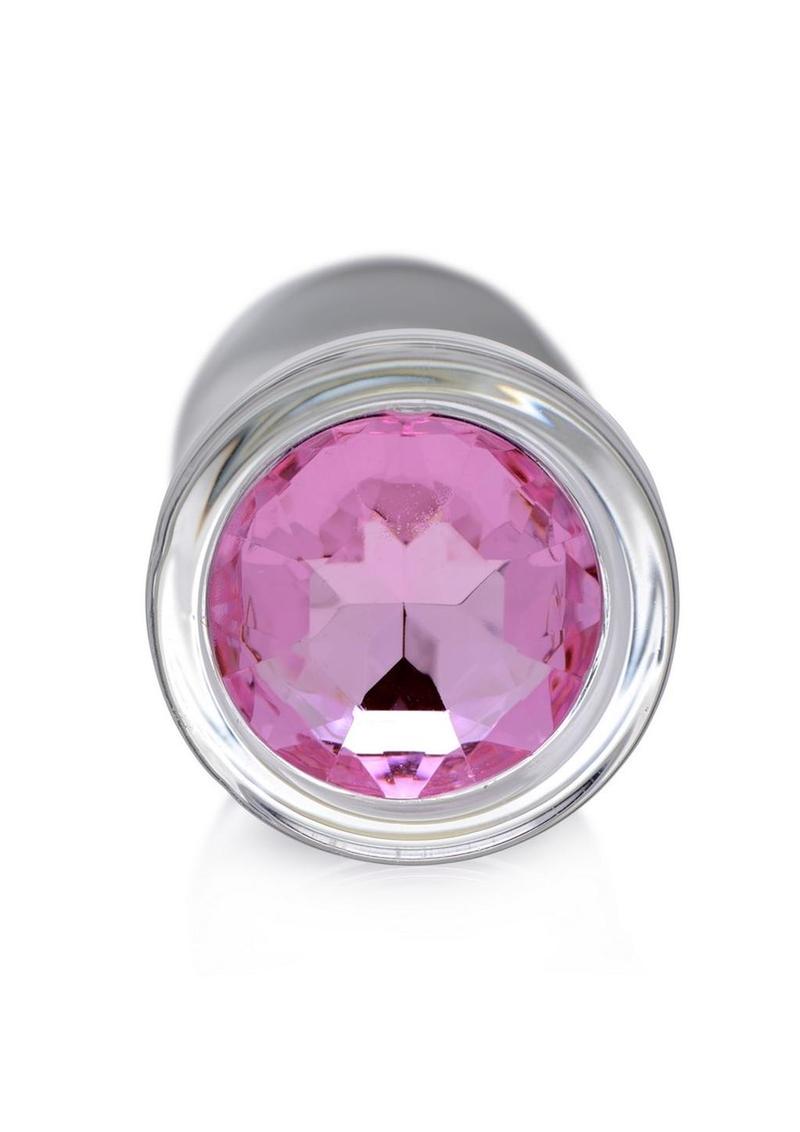Booty Sparks Pink Gem Glass Medium Anal Plug For Pleasure