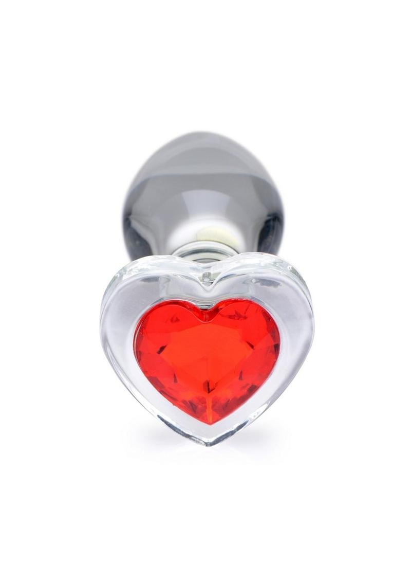 Booty Sparks Anal Plug Red Heart Gem Glass