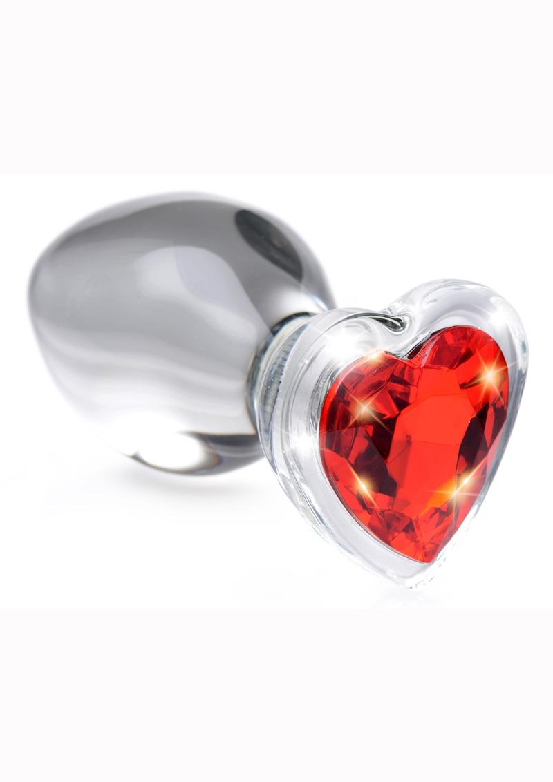 Booty Sparks Anal Plug Red Heart Gem Glass
