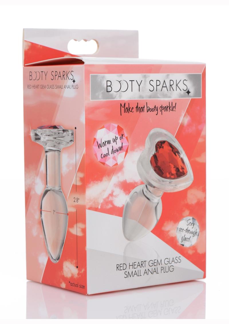 Booty Sparks Anal Plug Red Heart Gem Glass