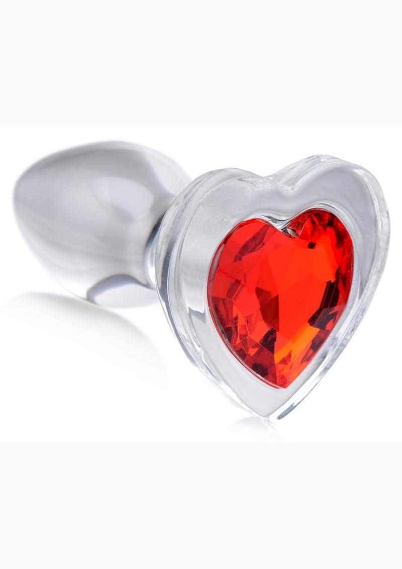 Booty Sparks Anal Plug Red Heart Gem Glass