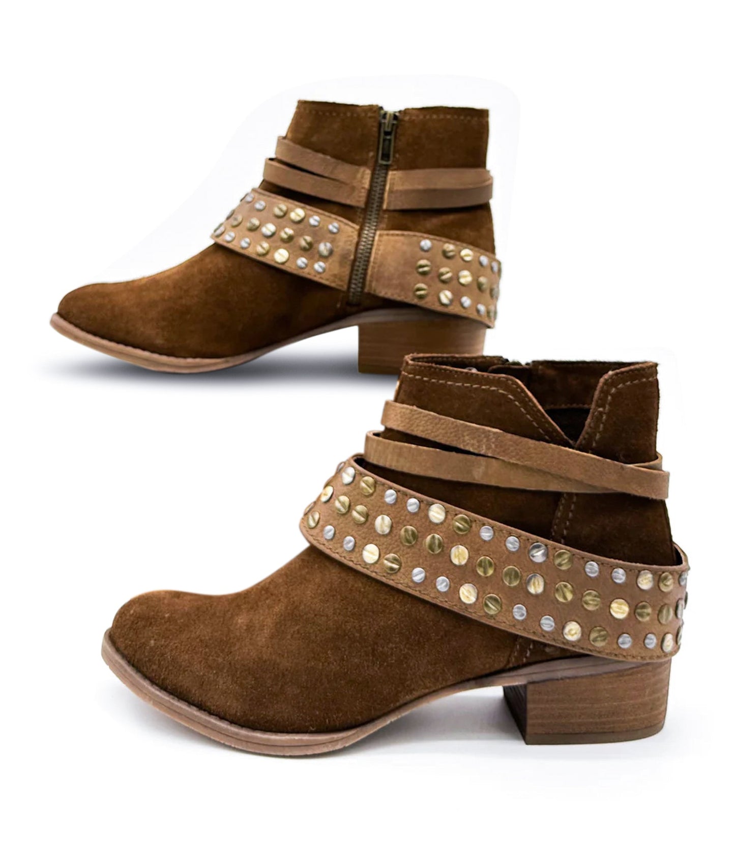 Bottines cramoisies en beige