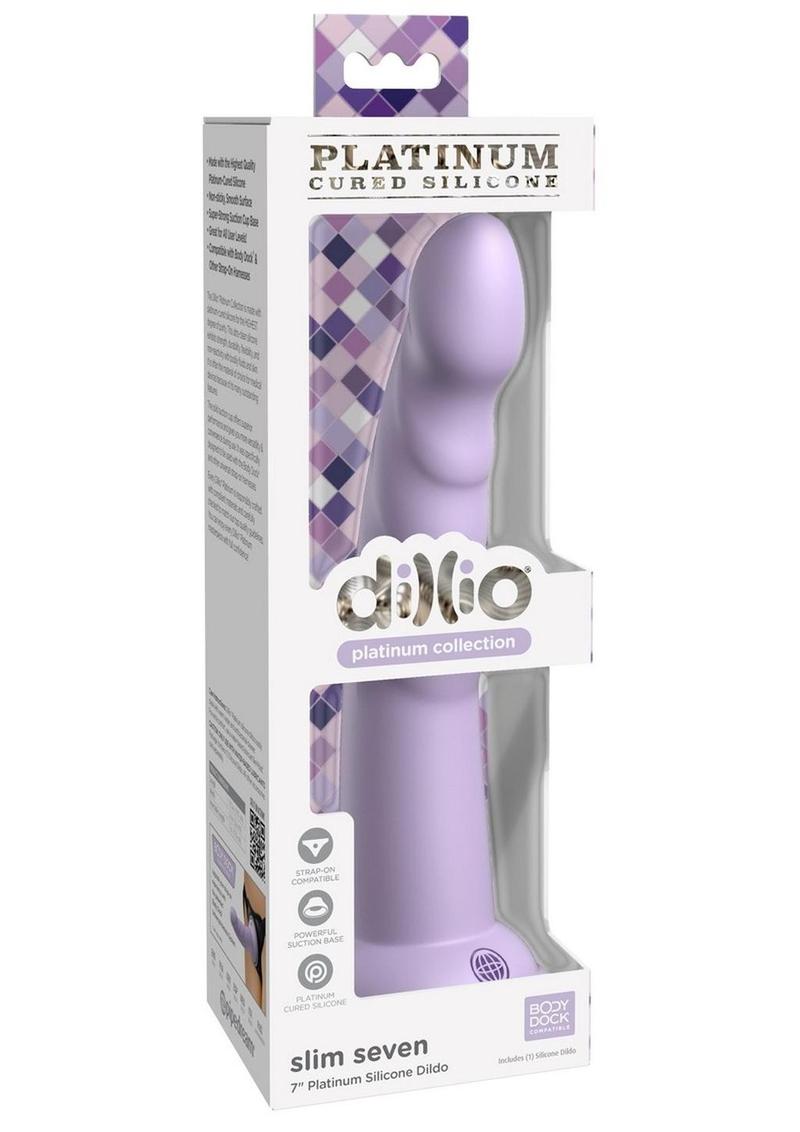 Dillio Platinum Slim Body-Safe Seven Silicone Lavender Dildo