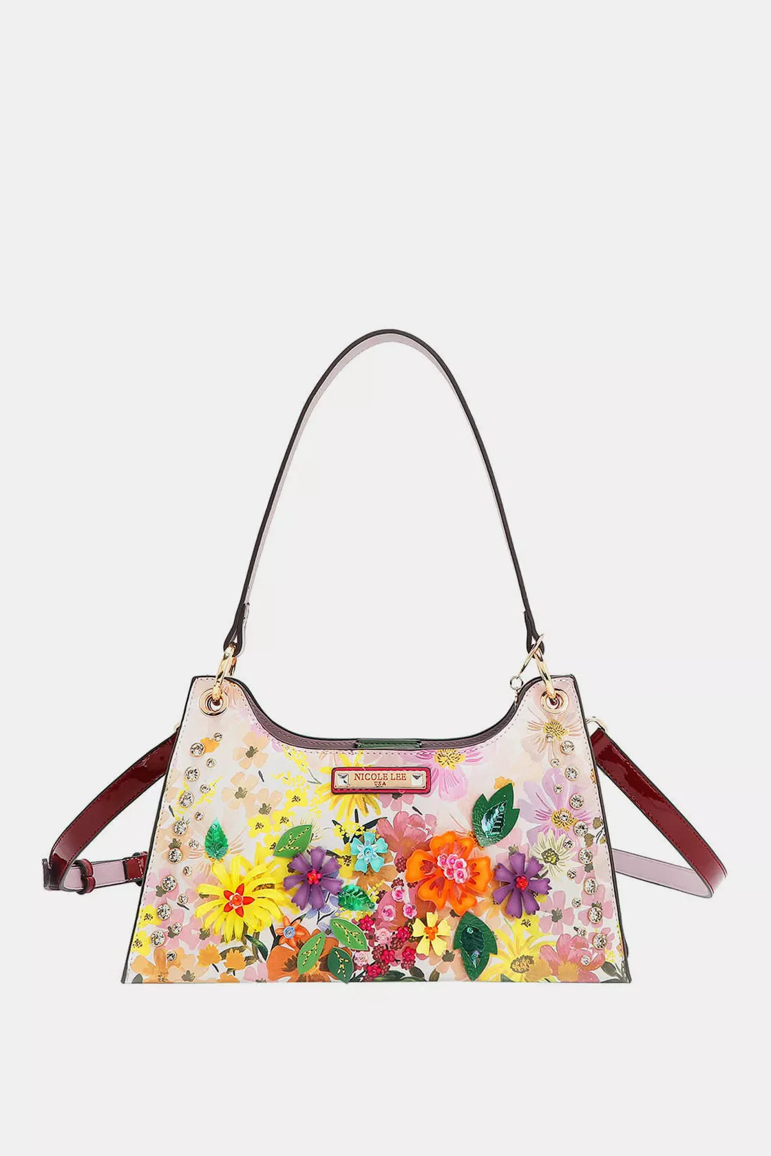 Nicole Lee USA Dreams Blossom 3D Floral Shoulder Bag