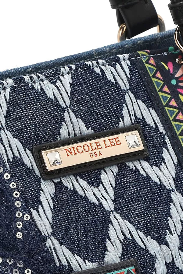 Nicole Lee USA Bosque De Amor Denim Tote Bag Carryall