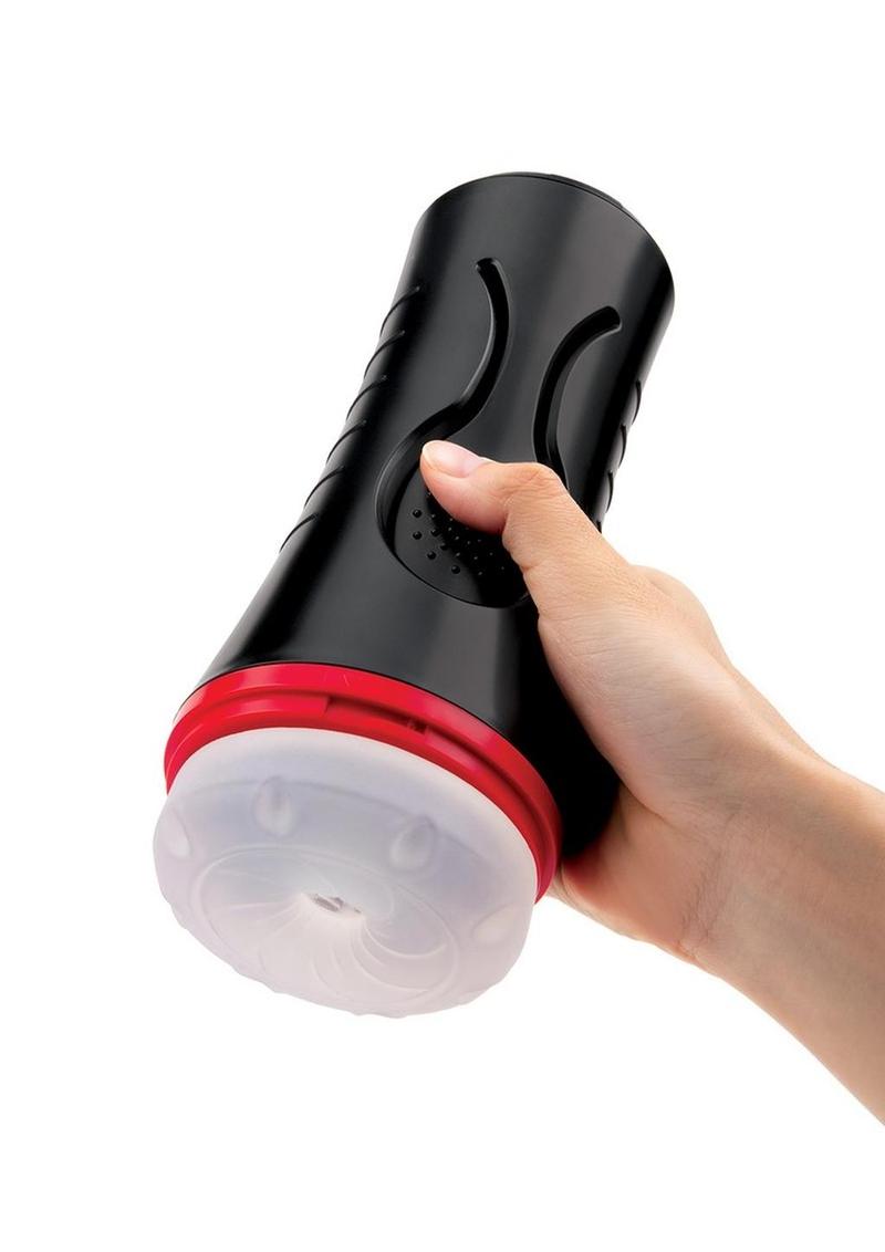 Envy Squeezable Clear Clutch Vibrating Discreet Textured Stroker