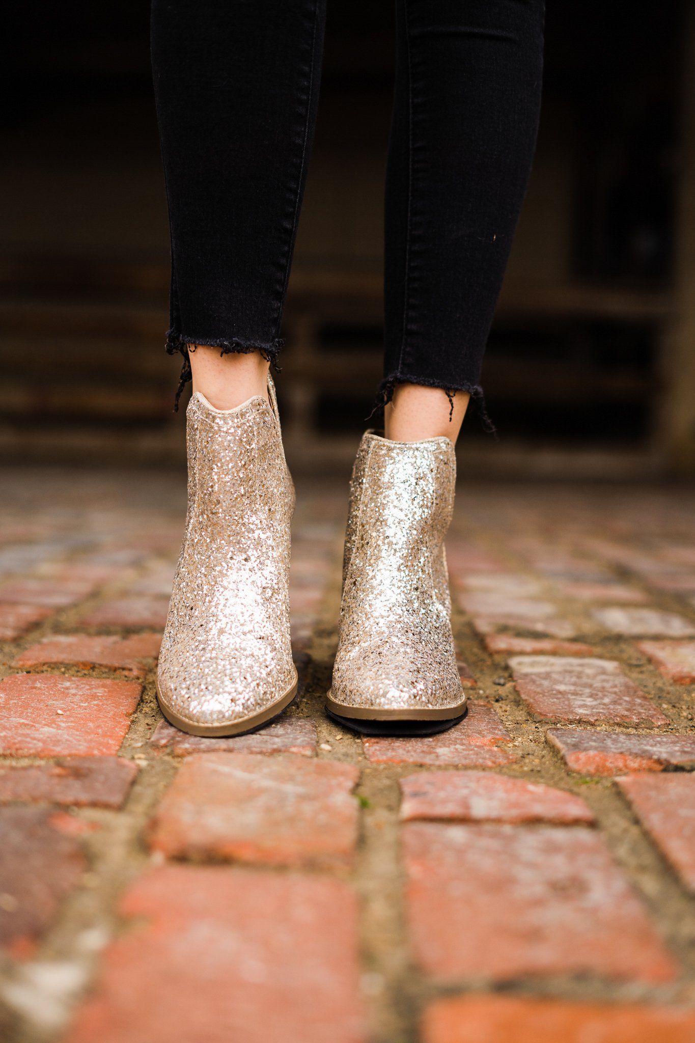Bottines à paillettes Fiera en or