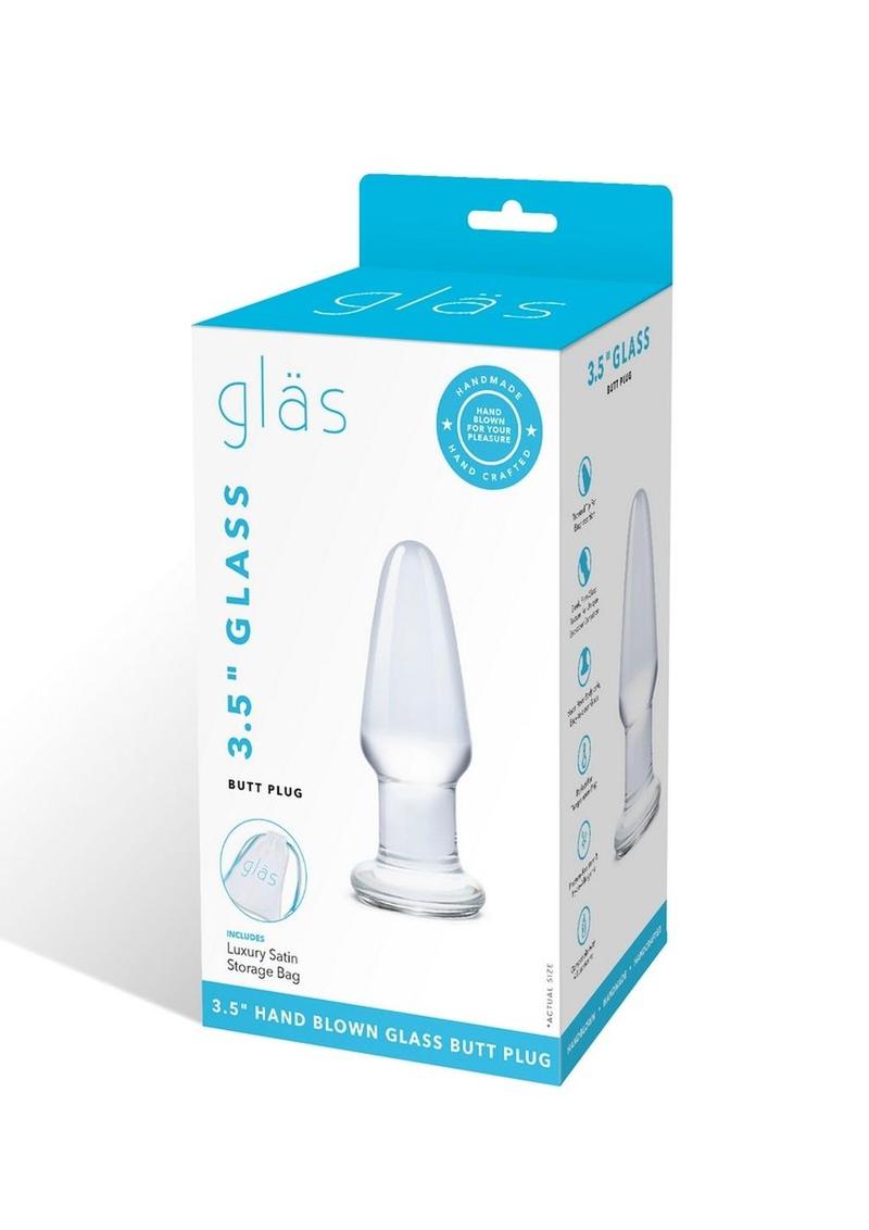 Gläs 3.5 Inch Glass Hand Blown Classic Clear Butt Plug