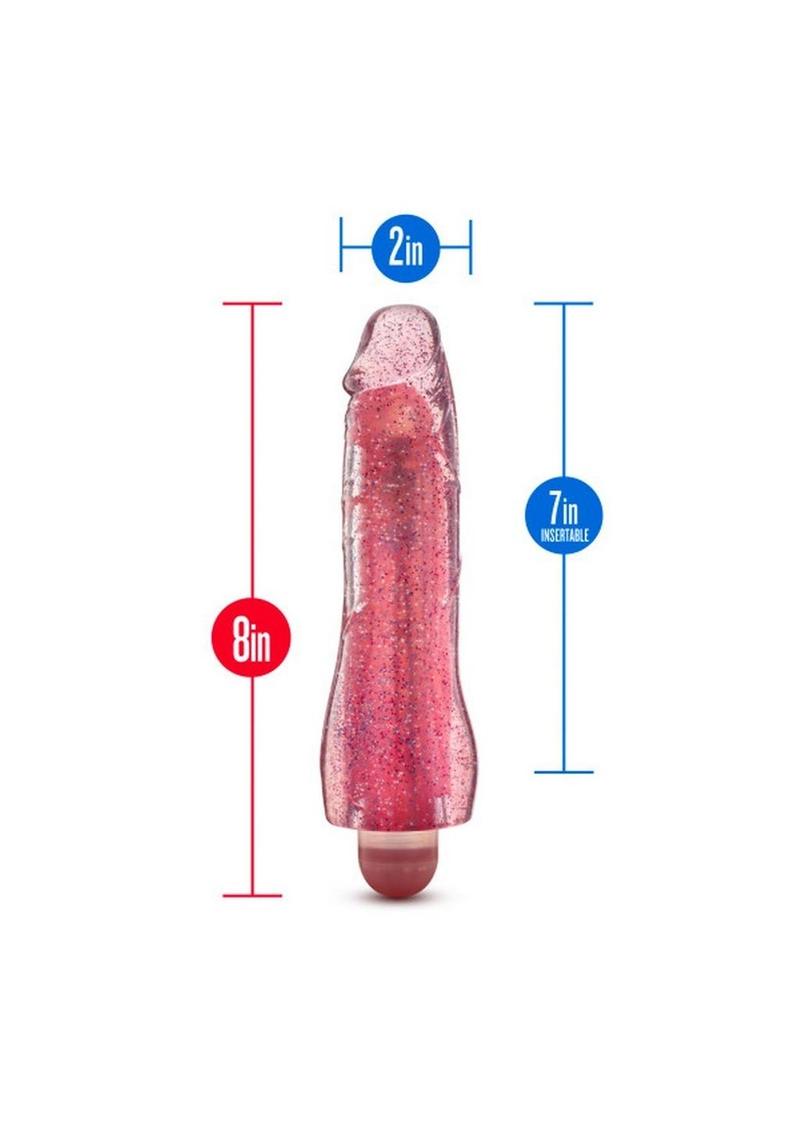 Glow Dicks Molly 8 Inch Glitter Vibrator with Color Changing Lights