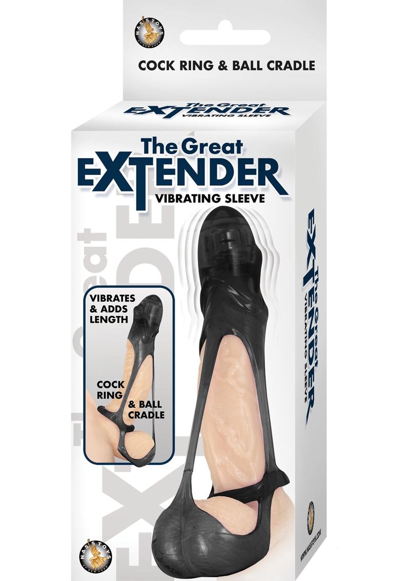 The Great Extender Vibrating Sleeve Cock Ring and Ball Cradle