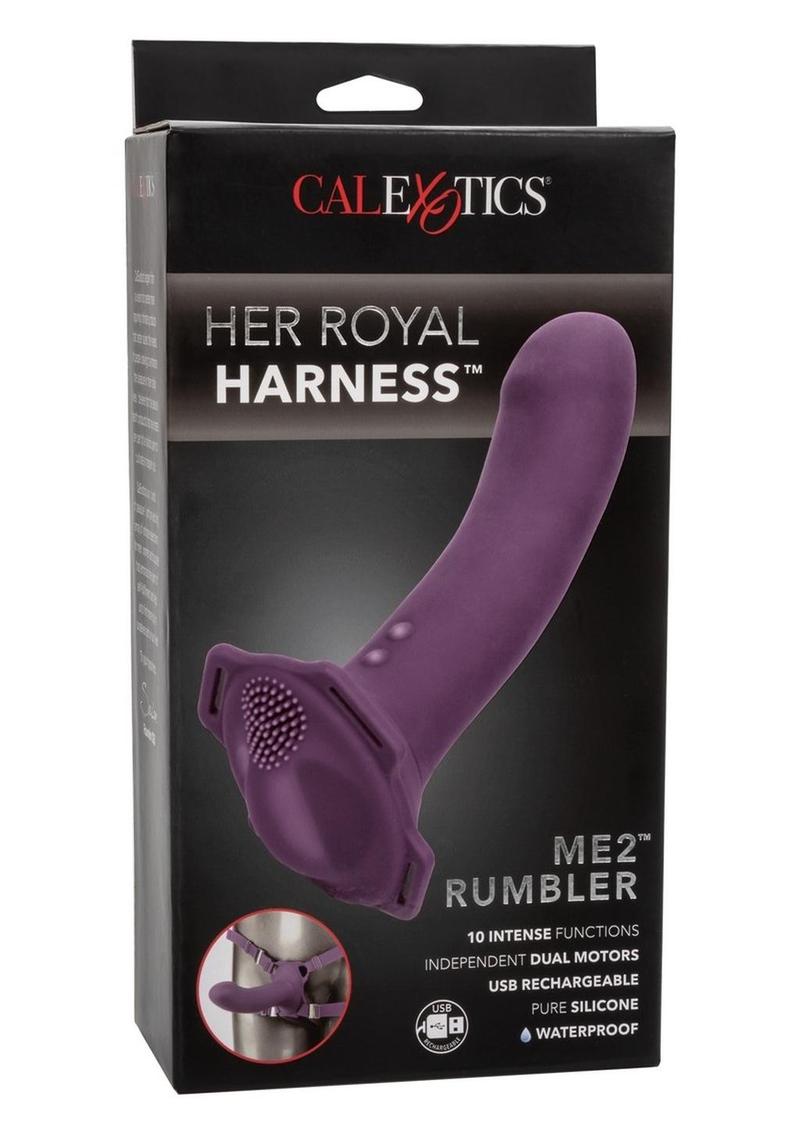 CalExotics Her Royal Harness ME2 Rumbler Silicone Strap-On Probe