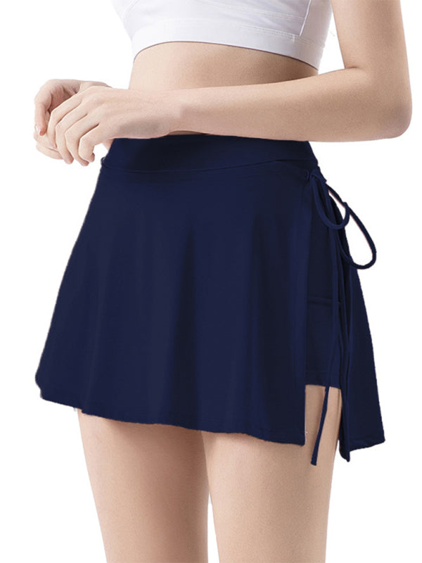 Jupe-short de tennis athlétique pour femme - Séchage rapide avec fentes latérales