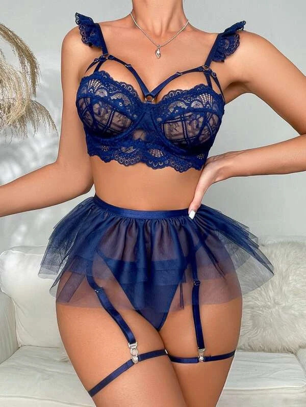 Ensemble de lingerie érotique dos nu pour adulte