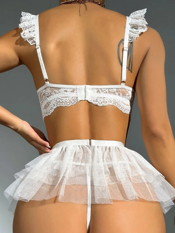 Ensemble de lingerie érotique dos nu pour adulte