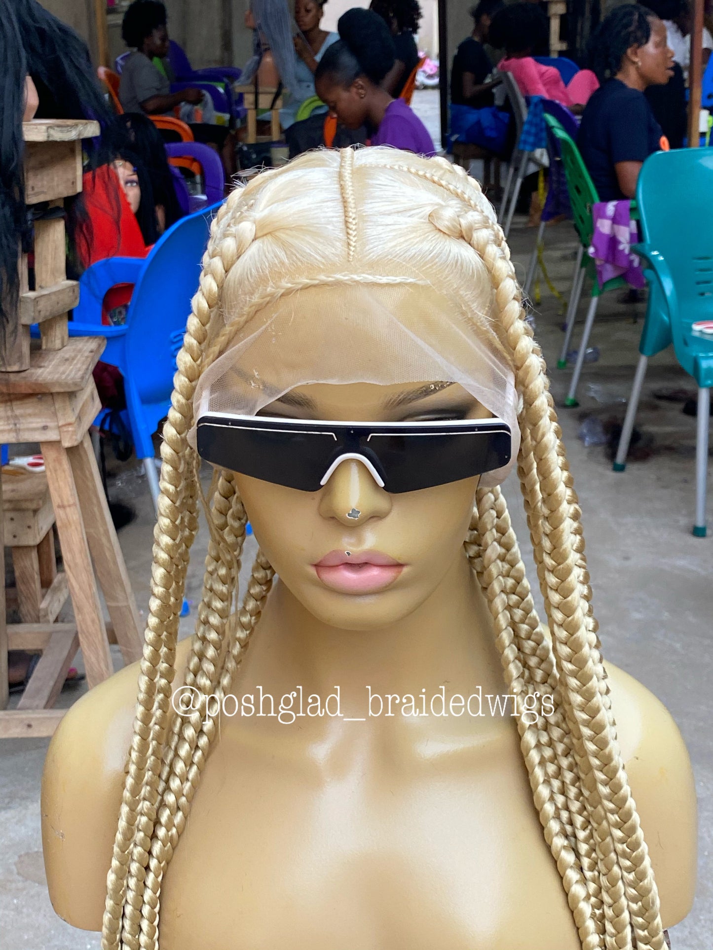 Knotless Braid Wig - Large Plaits Bright Blonde - Taylor