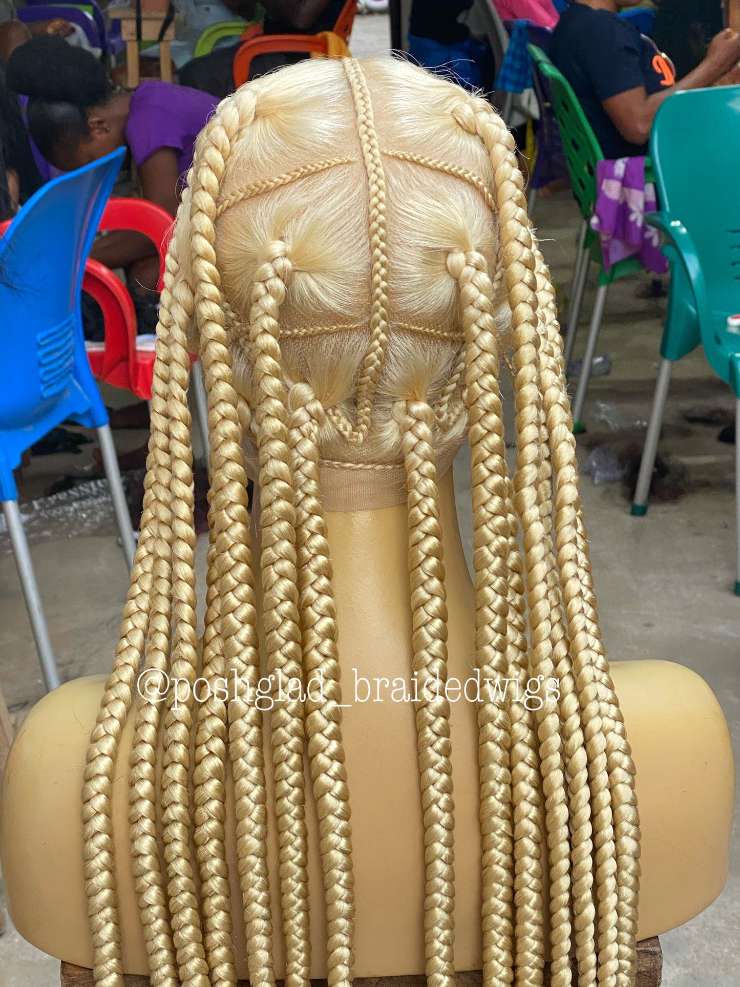 Knotless Braid Wig - Large Plaits Bright Blonde - Taylor