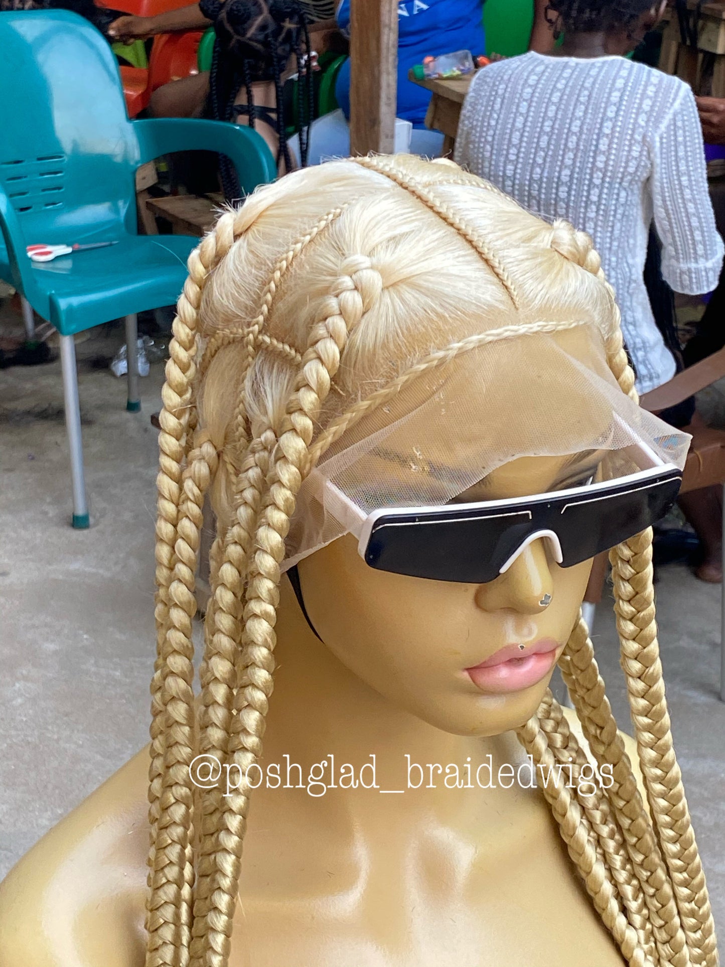 Knotless Braid Wig - Large Plaits Bright Blonde - Taylor
