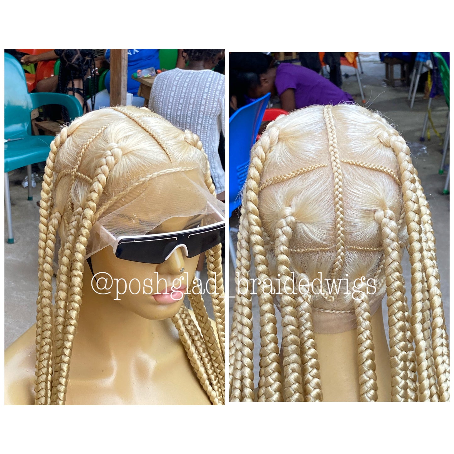 Knotless Braid Wig - Large Plaits Bright Blonde - Taylor