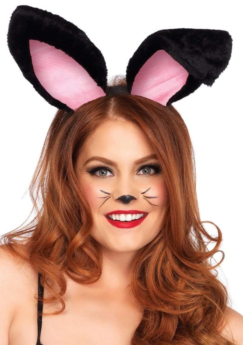 Plush Bunny Ears Costume Headband With Nose