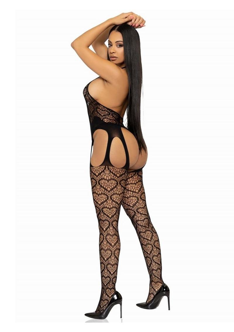 Leg Avenue Seamless Heart Net One Size Suspender Bodystocking