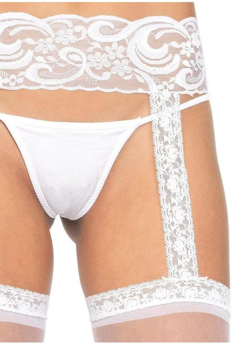 Leg Avenue Sheer Thigh-High With Versatile Lace Garter Belt