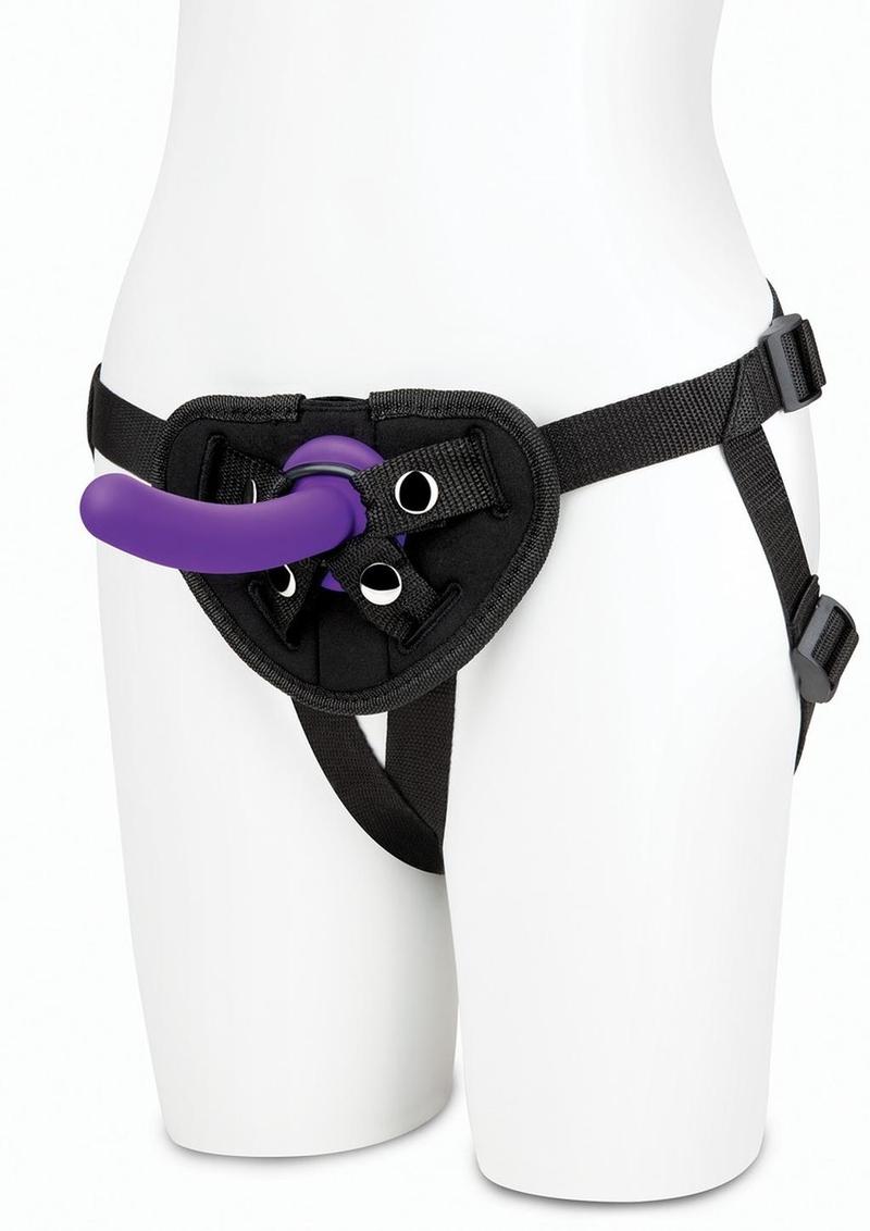 LUXFETISH Unisex Adjustable Strap-On Harness And Silicone Dildo