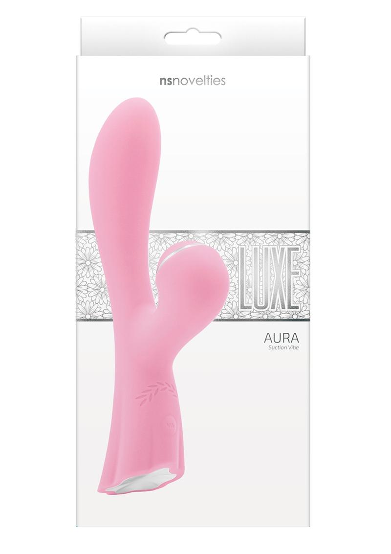 Luxe Aura Rechargeable Silicone Suction Vibe Teal Clitoral Stimulator