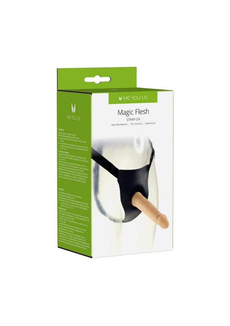 Me You Us Magic Flesh Strap-On Dildo with Adjustable PVC Harness