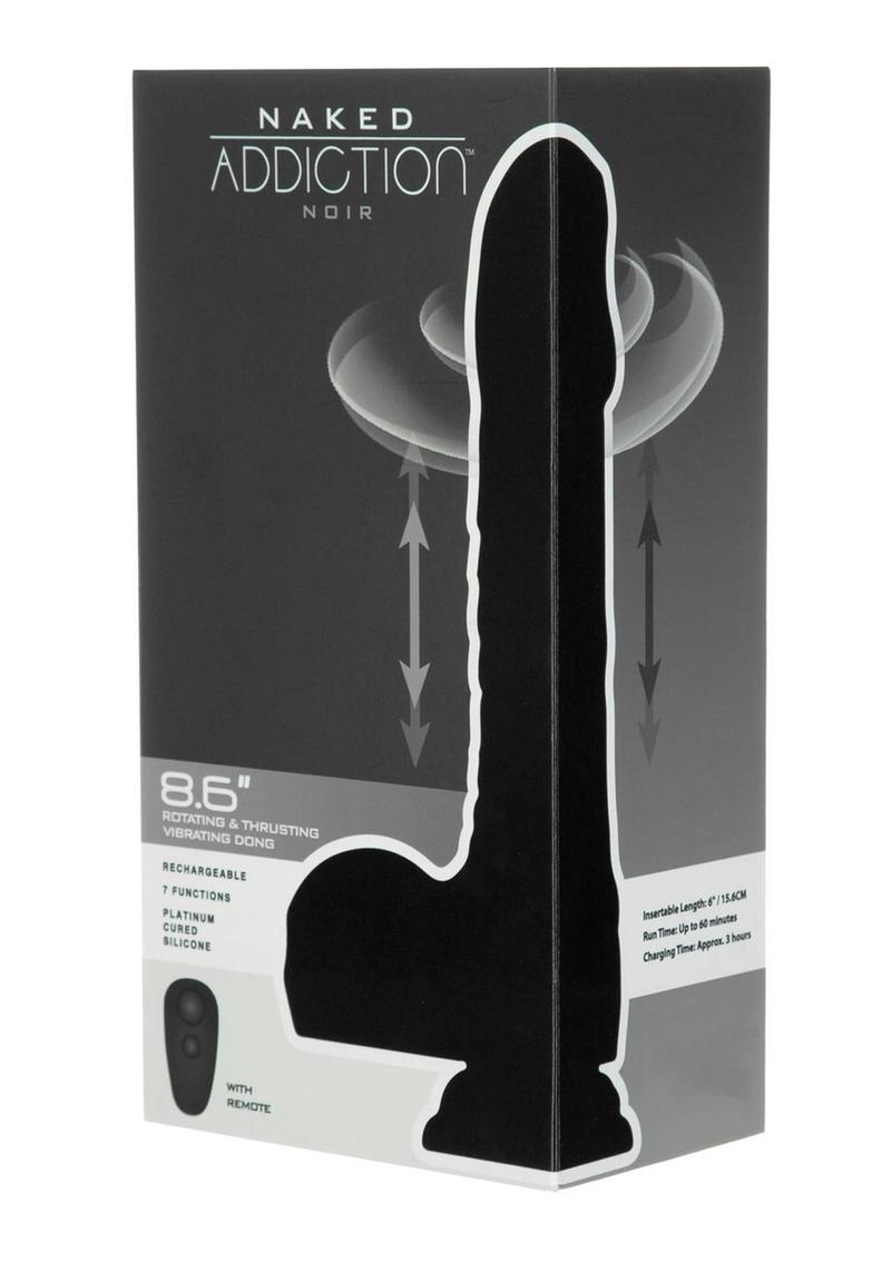 Naked Addiction Noir Rotating And Thrusting Vibrating Dong